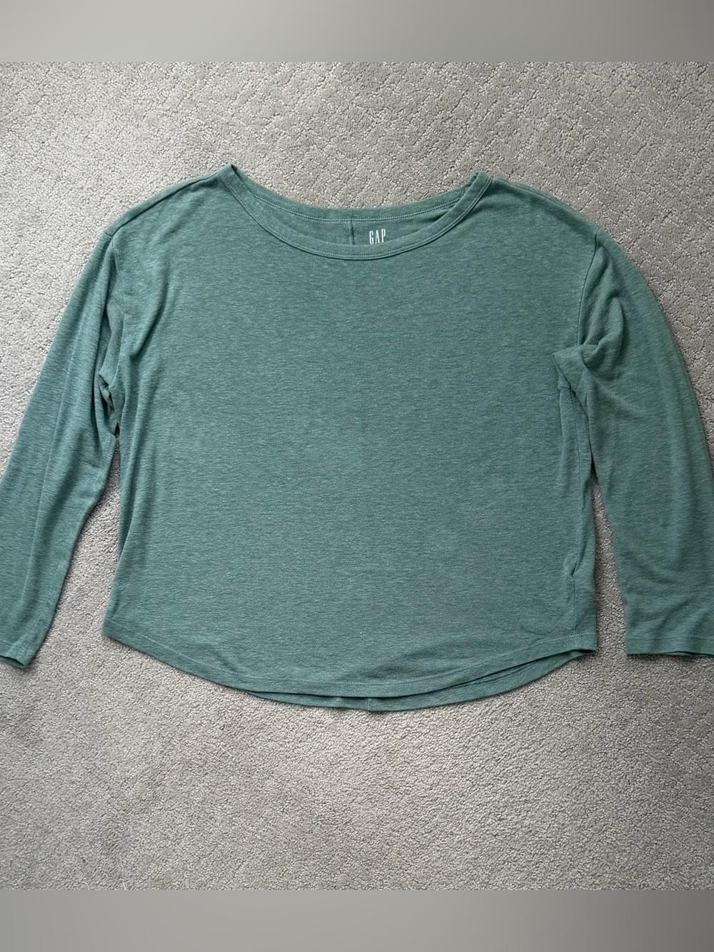 Gap - Linen-Blend Boatneck T-Shirt in Seafoam Green Color sz Medium